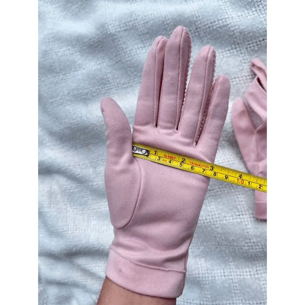 VTG Blush Pink Nylon Dress Gloves Mid Century Rockabilly Retro